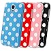 Galaxy S4 Case - Fosmon DURA Series SLIM-Fit Case Protective Skin Cover for Samsung Galaxy S4 IV / I9500 - Polka Dots (Blue)