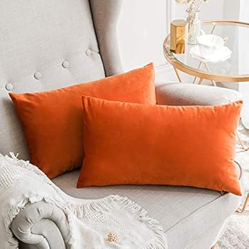 MIULEE Pack of 2, Velvet Soft Soild Decorative Square Throw Pillow Covers Set Cushion Case for Sofa Bedroom Car 12 x 20 Inch 30 x 50 cm