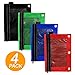 Emraw 4 Pieces Ring Binder Pouch - Pencil Bag with Holes 3-Ring Zipper Pouches with Mesh Window Pencil Pouches for Binders, Zippered Pencil Pouch Storage Pouch mesh Pencil case (4-Pack)