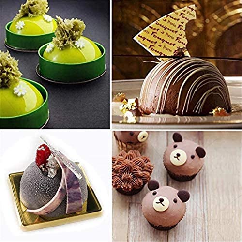 bestc 6 Holes Large Hot Chocolate Bomb Mold, Round Sphere Silicone Molds for Chocolate, Pudding, Cake, Jelly, Mousse, Candy Soap DIY Cake