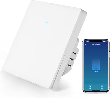 Smart Lichtschalter Wifi Lichtschalter Alexa Kompatibel mit Smart LifeTuya App und Alexa und Google Home APP FernbedienungSprachsteuerung und Timing Funktion Nullleiter Erforderlich1 weg