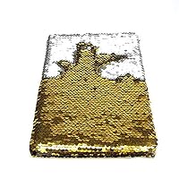 Poitemsic Flip Reversible Sequins Notebook Gold Girls Mermaid Sequin Notebook Diary Gift for Adults and Kids Boys Diaries School Supplies - 160 Pages