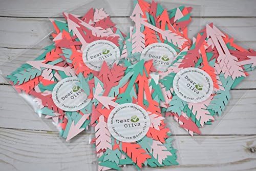 70 Arrow Confetti - 3.5" Inch CUSTOMIZABLE (Coral Pink Mint Teal)