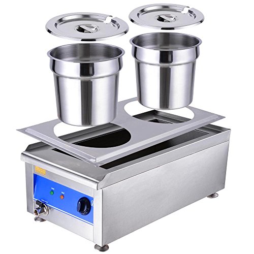 1200W Commercial Dual Countertop Steam Table Food Warmer Kitchen