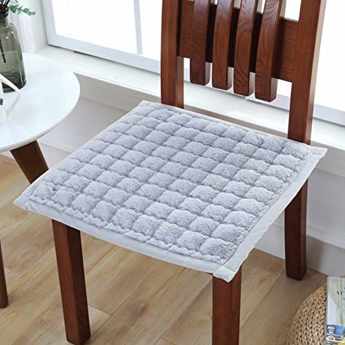 Autumn and winter plush seat cushion,Pure color chair mat Tatami chair cushioning Office single mat Student chair cushion-gray 47x47cm(19x19inch)