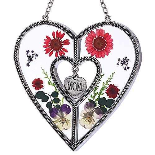 image for KY&BOSAM Mom Heart Suncatchers Stained Glass Suncatchers For Windows H