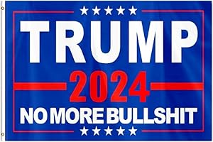 ERT Trump 2024 Flag 3X5 Ft No More Bullshit Keep America Great Flag Donald Trump and Vance President 2024 Flags with Brass Grommets MAGA