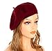Wheebo Wool Beret Hat,Solid Color French Style Winter Warm Cap for Women Girls (Burgundy)
