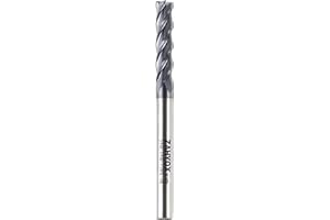 ZahyoX 4 Flutes TiAlN Coated Square Nose End Mill, Solid Carbide Upcut Spiral CNC Router Bit, 1/4" Diameter, 1/4" Shank, 1-1/8" Cutting Length, 3" Overall Length, CNC Cutter Milling Tool