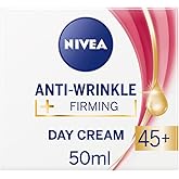 NIVEA Anti Wrinkle & Firming Day Cream 45+ – Moisturizing & Firming with Apricot Kernel Oil, Shea Butter and Vitamin E – 50 ml