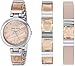 Anne Klein Women's AK/2749LPST Silver-Tone and Blush Pink Translucent Watch and Bracelet Set