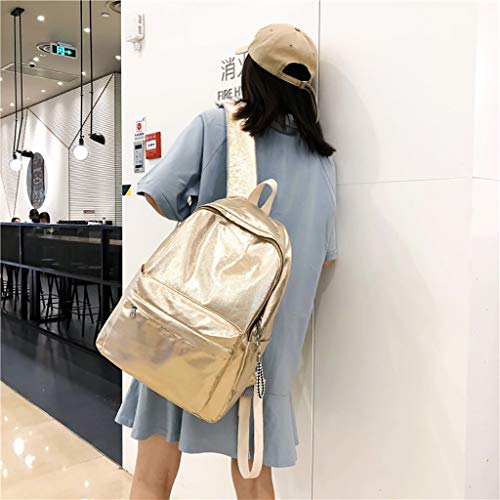 Excursion Sports PU Leather Zipper Backpack for Women, Girls Student Large Capacity Schoolbag Shoulder Bag, Lightweight Water Resistant Street Travel Camping Rucksack Satchel Daypacks - Thumbnail 2
