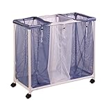 Honey-Can-Do HMP-01629 3 Bag mesh Laundry sorter, Blue/White