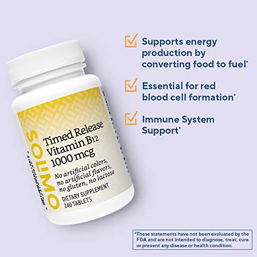 Amazon Brand Solimo Timed Release Vitamin B12 1000 mcg Normal