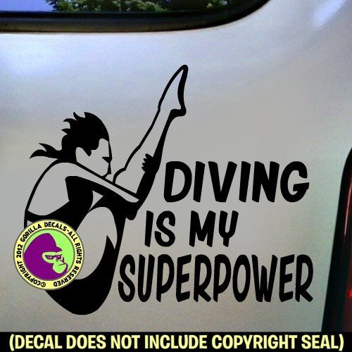 DIVING SUPERPOWER SPRINGBOARD DIVER Female Vinyl Decal Sticker C - Thumbnail 3