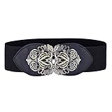 Grace Karin Women's Antique Bronze Buckle Elastic Stretch Wide Waist Belt