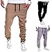 YUNY Mens Outdoor Harem Running Jogger Bottom Pants Khaki XL