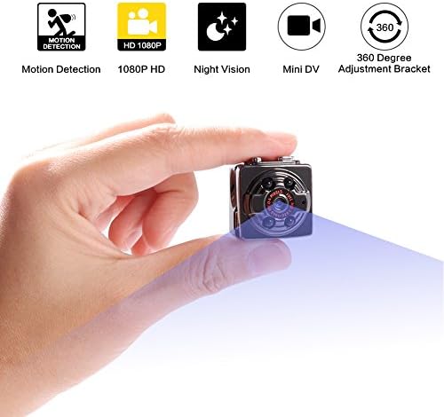Anderw Mini Camera - Hidden Cameras - Spy Camera - 1080P Portable Mini Security Camera Nanny Cam with Night Vision/Motion Detection for Home and Office,Indoor/Outdoor Use-Mini Spy Hidden Camera