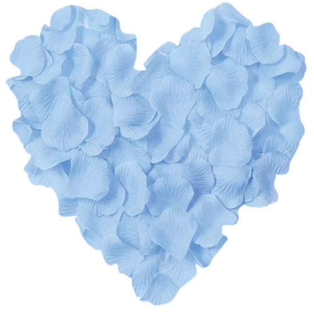 2000pcs Light Blue Silk Rose Petals Mother’S Day Wedding Confetti Anniversary Table Decorations Christening Flowers Scatter