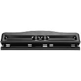4 Hole Paper Punch Adjustable, Heavy Duty 10 Sheet Capacity Desktop Punch with Measurement Scale Non Slip Base Metal Card Lock for Office School 11.4in 1 Pack