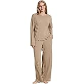 TOSMO Women Pajama Sets Viscose from Bamboo Long Sleeve Sleepwear Super-Soft Comfy Button Down Lounge Sleep Cooling Pjs