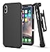 ENCASED iPhone Xs Belt Clip Holster Case, Ultra Slim Protective Cover with Holster Clip for Apple iPhone Xs Phone (Slimshield Series) Smooth Black