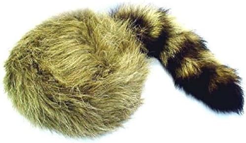2 Kids Size Raccoon Tail Hats Real Coon Tails Novelty Childrens Cap Boy Girl Fur
