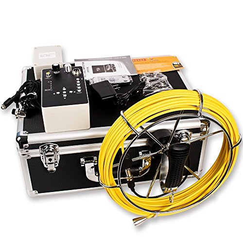 Pipe Inspection Camera,Drain Sewer Industrial Endoscope HBUDS H50DVR Waterproof IP68 50M/165ft Snake Video System with 7 Inch LCD Monitor 1000TVL Sony CCD DVR Recorder (8GB SD Card Include)