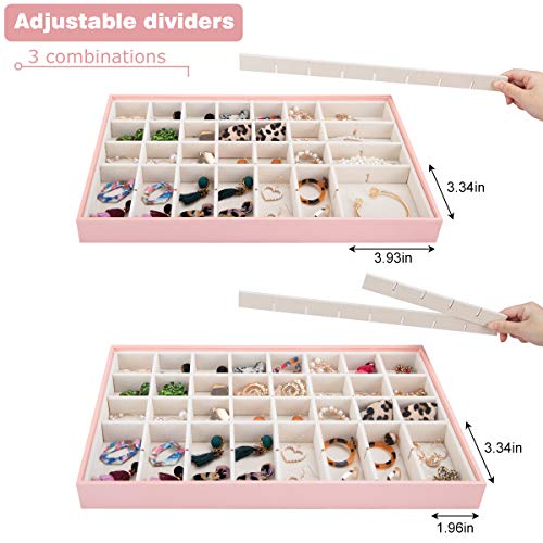 Mebbay Stackable Jewelry Trays Organizer with Lid, Jewelry Storage