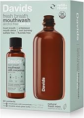 Davids Fresh Breath Mouthwash Kit, Non-Burning, Alcohol-Free, Fluoride-Free, Sulfate-Free, Gum and Mouth Detox, Antiplaque, R