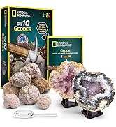NATIONAL GEOGRAPHIC Break Open 10 Premium Geodes – Includes Goggles, Detailed Learning Guide & 2 ...