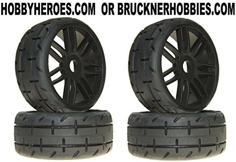 GRP GTX01-S2 1:8 GT T01 REVO S2 XSoft Mounted Tires Spoked Black Wheel (2)