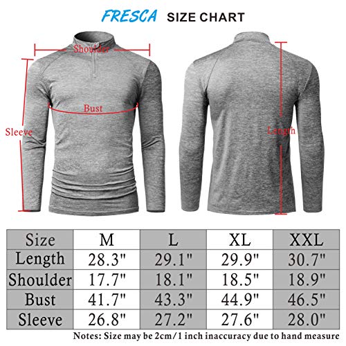 Fresca Sweat-Wicking Quick Dry Biking Shirt for Men, Long Sleeve Cycling Jersey Mock Neck Collar Classic Active Wear Workout Training T-Shirts Blue Green Large