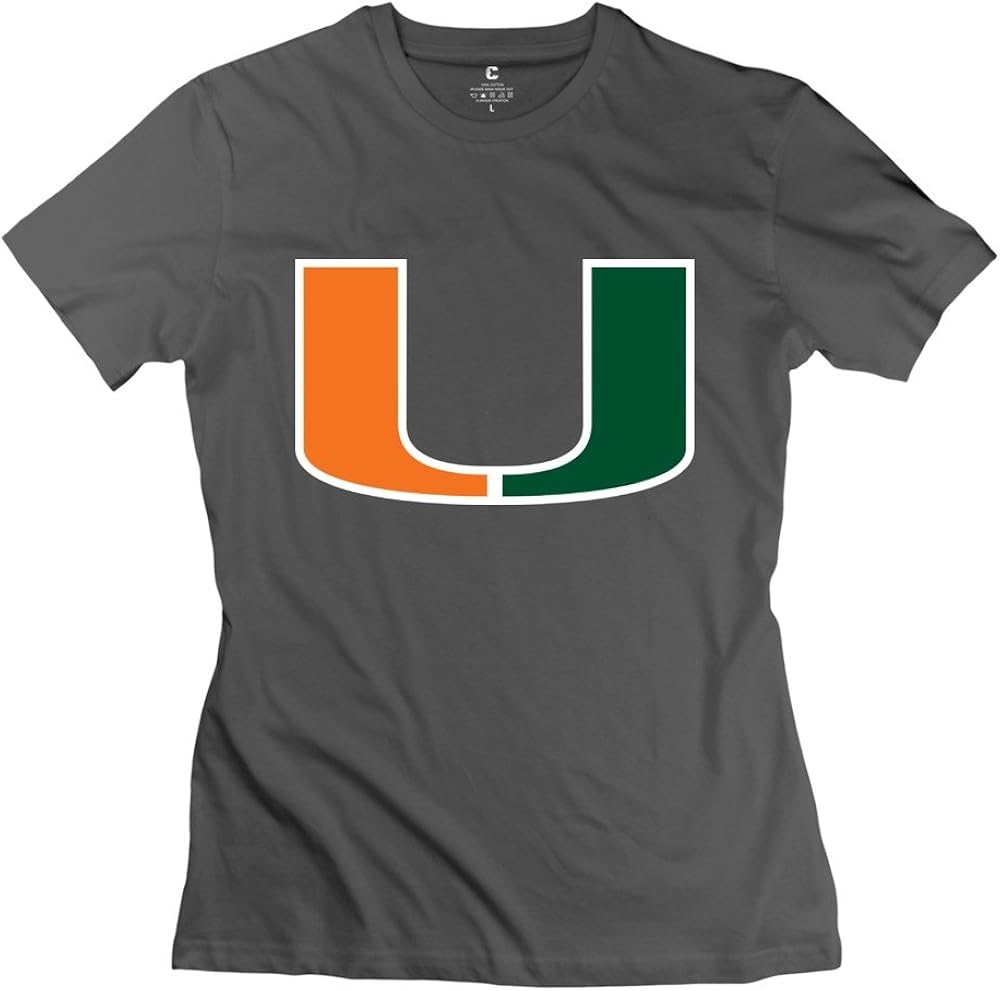 Female Miami Hurricanes Logo Custom Retro Black T-Shirt by Mjensen