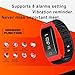 SMA Heart Rate Monitor Wristband, Fitness tracker Smartband, Touch Button Sports Bracelet Compatible with Iphone 6 and Android Smartphones (Red)