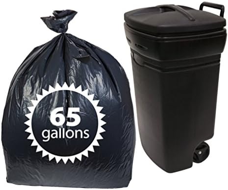 Dualplex 65 Gallon Black Trash Bags 1.5 Mill 50 Bags Per Case 50" X 48