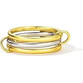 GAOKOXI Chunky Gold and Silver Statement Rings Set for Women Gold Stackable Knot Rings Non Tarnish Vintage Gold Cubic Zirconia Ring Trendy Costume Jewelry