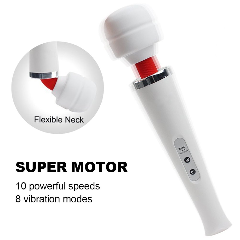 Cordless Wand Massager Handheld Rechargeable with 10 Powerful Speeds ,Personal Body Massager for Muscle Aches and Sports Recovery (FDA Approved)