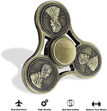 Spinner Fidget,ATIVI Metal Fidget Hand Spinner Ceramic Bearing High Speed Tri Fidget Finger Spinner Toy Stress Reducer Perfect for ADD,ADHD,Anxiety and Autism Adults or Kids,Bronze