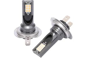 GZCRDZ H7 LED Fog Light Bulbs Golden Yellow 3000K 12 SMD 3030 Chips with Projector Super Bright DRL Daytime Running Lamp Ambe