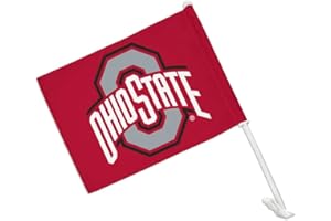 GRAPHICS & MORE The Ohio State University Primary Logo Car Truck Flag with Window Clip On Pole Holder - Right Passenger Side