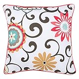 Trend Lab Waverly Baby Pom Pom Play Decorative Pillow, Coral/Teal/Yellow