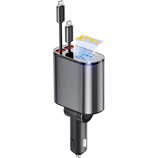 RETRACTABLE CAR CHARGER, 4 IN 1 FAST CAR...
