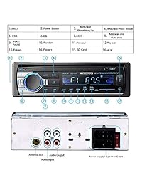 Estéreo para automóvil Wikoo para automóvil, Bluetooth, receptor de audio estéreo para auto Din en el tablero, receptor de radio para automóvil con control remoto, reproductor de WMA MP3, tarjeta SD USB Control remoto inalámbrico AUX Receptor de medios di