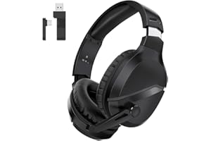 WolfLawS Wireless Gaming Headset with Noise Canceling Microphone for PS5, PC, PS4, 2.4G/Bluetooth Gaming Headphones with USB and Type-c Connector, 3.5mm Wired for Controller - Black