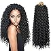 22inch Curly Faux Locs Crochet Hair Goddess Locs Crochet Braiding Hair Braids Mambo Hair Extension 24Roots/Pack (5pack, 1B#)
