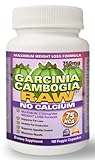 Garcinia Cambogia RAW with 75% HCA. 180 Vegetarian 750mg Capsules per Bottle. No Added Calcium for Maximum Absorption