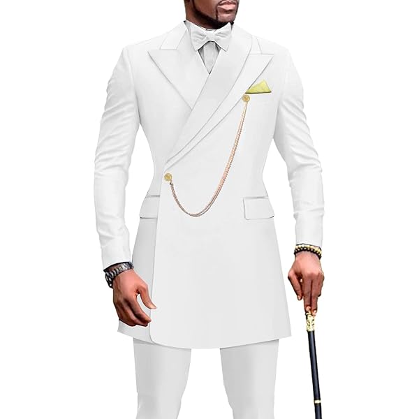 YIYANGQ African Men Solid Colored Suit 2 Pieces Business Dress