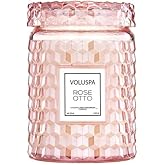 Voluspa Rose Otto, Large Candle Jar, 18 Ounce, 100 Hour Burn Time, Coconut Wax for Clean Burning, Handcrafted in The USA