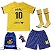 BIRDBOX Youth Sportswear Barcelona Leo Messi 10 Kids Away Soccer Jersey/Shorts Bag Keychain Football Socks Set (Away (New), 10-11 Years)